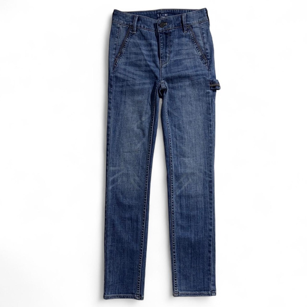 White House Black Market Slim Ankle Jeans Blue Denim Hammer Loop Sz 00